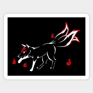 Kitsune (white and red) Magnet